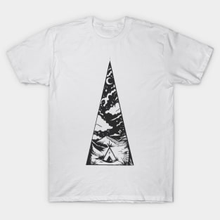 TIPI Authentic Native American Illustrated Ink Design T-Shirt